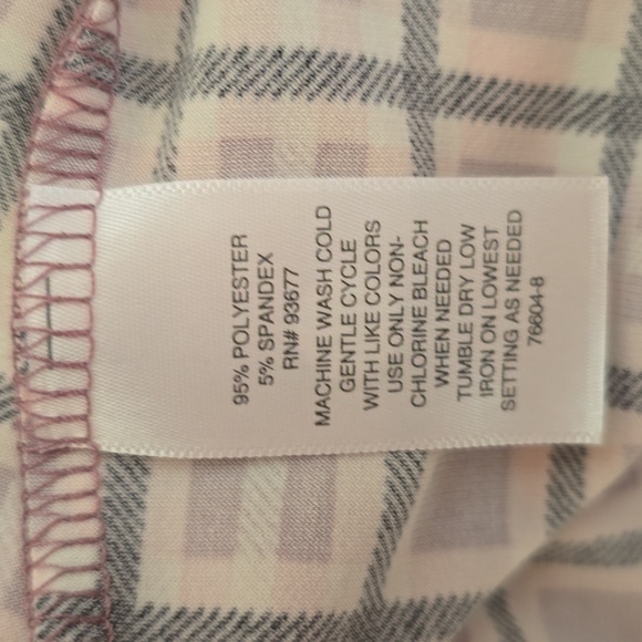 LIZ CLAIBORNE WOMEN'S ROSE AND PURPLE PLAID PULLOVER TOP SIZE LARGE - Picture 15 of 15